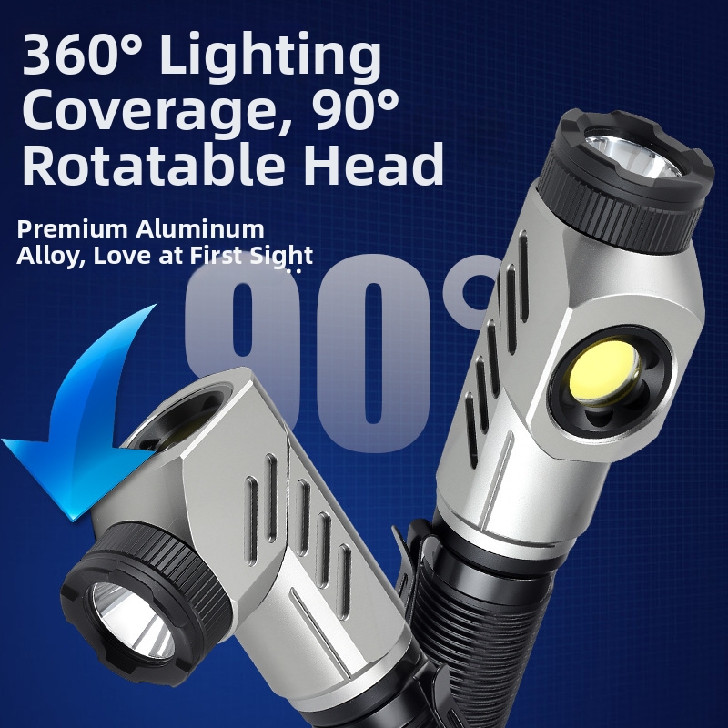 F303 flashlight head rotating through 90 degrees