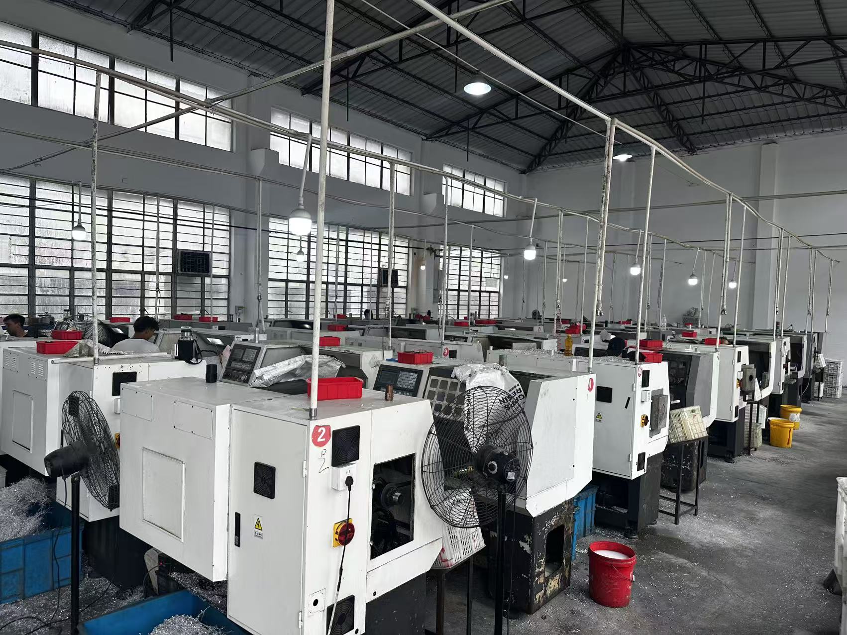 CNC machining workshop at Ningbo Xinjue Electric factory